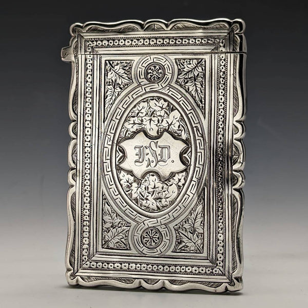 1882年 英国アンティーク 純銀製カードケース 53g Frederick Marson